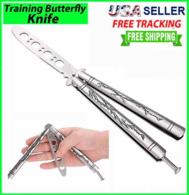Faca de aço inoxidável ferramenta maçante treinamento dragão treinador borboleta prática de metal - Imagem 1 de 4