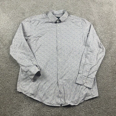 Bugatchi Shirt Mens XXL 2XL Blue Ooohcotton Tech 8 Way Stretch Office Commuter - Image 1 of 4