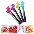  4 Pcs Stainless Steel Hand Silicone Clip Bbq Tongs Mini Food