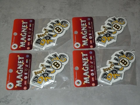 LOT of 4 BOSTON BRUINS Vintage Old NHL Hockey RUBBER MAGNET Standings Board NEW Cover