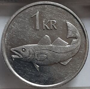 Iceland 1 Krona 1991 KM#27a Nickel plated Steel (3589)