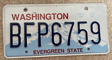 Vintage US License Plate Washington BFP6759 Evergreen State USA Americana