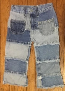 PANT PATCH GIRLS BLUE DENIM SIZE 5 JEANS LIGHT MEDIUM DARK WASH PANTS 1733 K - Picture 1 of 6