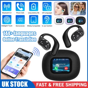 144 Language LCD Translator Earbuds Real Time AI Translation Bluetooth Earphones - Picture 1 of 18