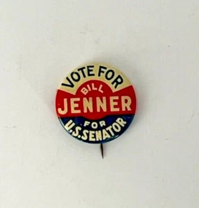 Bill Jenner for US Senator Political Pinback Button - 1" - Indiana Republican - Picture 1 of 2