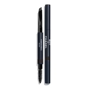 Chanel Boy De Chanel Eyebrow Pencil 208 Black Waterproof Longwear Brow Brush Duo - Picture 1 of 3