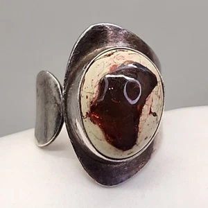 Anillo ámbar natural plata de ley 925 hecho a mano talla 7 - Imagen 1 de 17