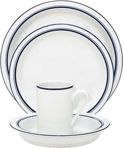 DANSK CHRISTIANSHAVN Blue 4 Piece Place Setting plate bowl mug - Picture 1 of 5