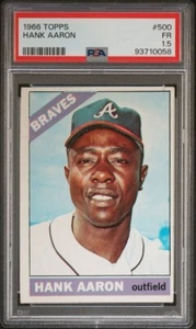 1966 Topps Hank Aaron (appena classificato) PSA 1.5 FR Braves #500 ~0058 - Foto 1 di 2
