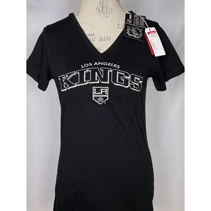 Los Angeles Kings NHL Antigua Black Dream Logo T-Shirt Women's LARGE NWT - Picture 1 of 13