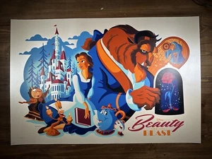 Disney “Beauty And The Beast” Art Print Movie Poster By Tom Whalen XX/250 - Picture 1 of 21