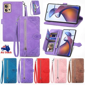 For Motorola Moto G85 G84 G54 G34 G24 E13 Edge50 Wallet Case Leather Flip Cover - Picture 1 of 63