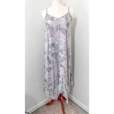 Vestido Feminino de Linho Cynthia Rowley Tamanho S Tropical Flowy Shift Midi Tiras - Imagem 1 de 4