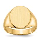 14K Yellow Gold 14.0x13.0mm Open Back Mens Signet Ring Size 9