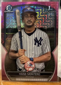 2023 Bowman Chome Prospects Hans Montero MOJO  #BCP-173 Pink /199 1st Bowman - Picture 1 of 3