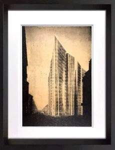 Mies Van Der Rohe Lithograph "Friedrichstrasse BLDG." Limited Edition w/Frame - Picture 1 of 3