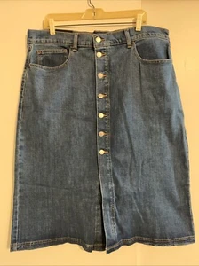 Banana Republic Medium Wash Denim Skirt Women’s Size 18 - 34 Waist - Picture 1 of 8