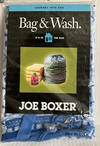 Bolso de Mano Joe Boxer 2003 Grande Malla para Lavandería Parte Inferior con Cremallera Azul Cara Smiley - Imagen 1 de 3