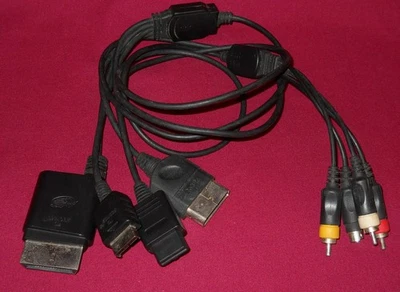 Universal Game AV Component Cable PS1 PS2 XBox 360 Nintendo 64 Game Cube SNES - Image 1 of 3