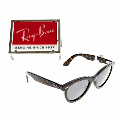 ÓCULOS DE SOL RAY-BAN WAYFARER REDONDO MARROM HAVANA CINZA ESCURO 902/B1 - Imagem 1 de 4