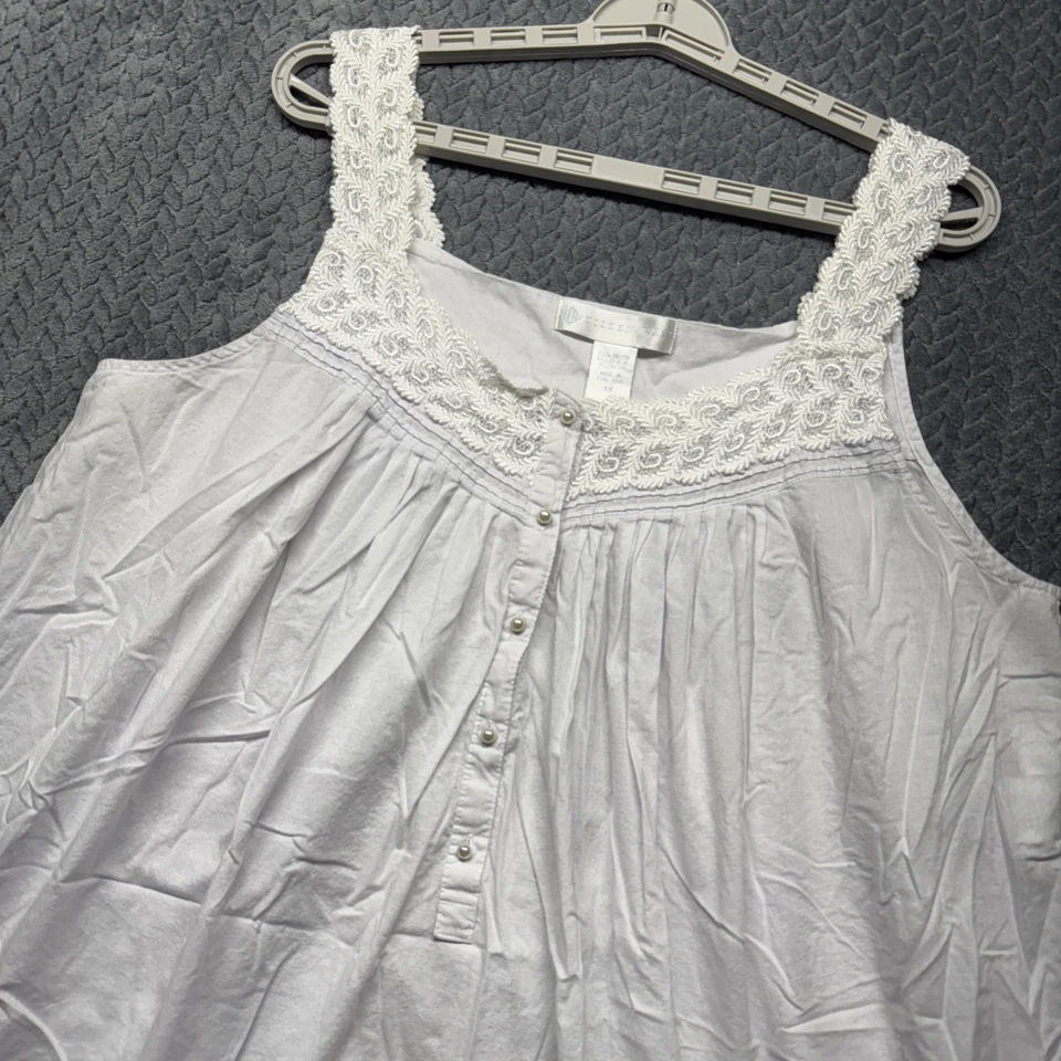 De Colección Eileen West 1X Gris Claro Sin Mangas Algodón Camisón Encaje Pintuck Hong Kong Foto 1 de 4