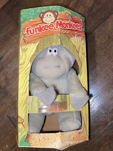 Funkee Monkees Monkey Plush Stuffed Animal 1986 In Box Gray Rare - Picture 1 of 6