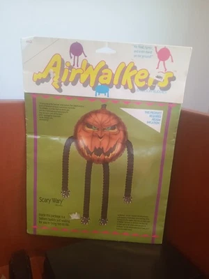 Air Walkers 1987 Halloween Pumpkin Scary Wary Helio Balloon Buddies ¡NUEVO! Foto 1 de 2