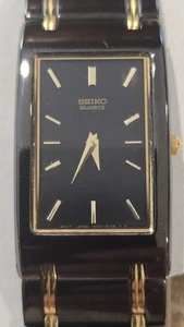 Seiko 1N00 Quartz Vintage Armbanduhr - Gold & Schwarz Bicolor Japan Movt. Funktioniert - Bild 1 von 8