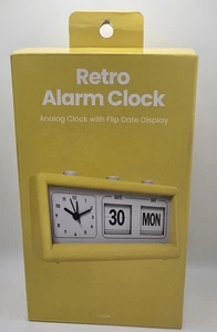 Retro Alarm Clock Analog Clock With Flip Date & Day Display - Picture 1 of 2