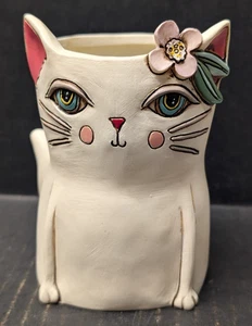 Allen Designs Katze Pflanzgefäß oder Katze Stiftehalter mit Stopper 5" hoch - Bild 1 von 6