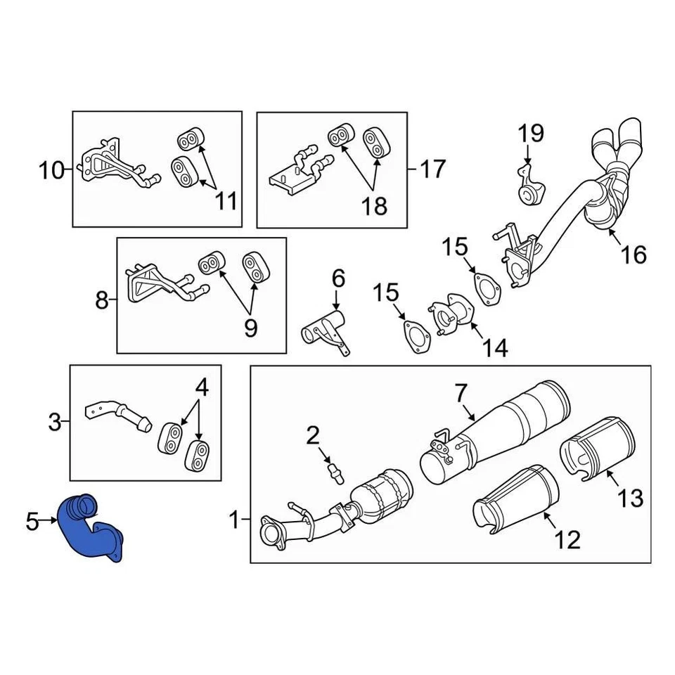 For Ford F-250 Super Duty 11-19 Ford BC3Z9G437B Left Exhaust Intermediate Pipe Foto 1 de 2