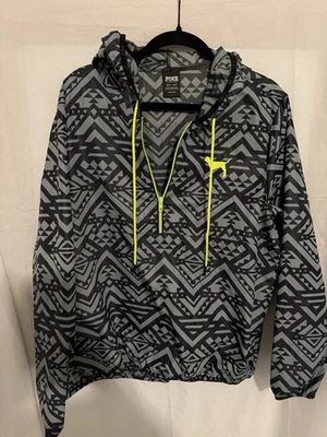 РОЗОВЫЙ Victoria's Secret женщин черный серый 1/2 молнии ветровка куртка размер M•L - Изображение 1 из 4