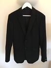 ZARA Tessuti Piemontesi WOOL Black Men's Suit Jacket Sz 48 & Trousers Sz 40 EUR