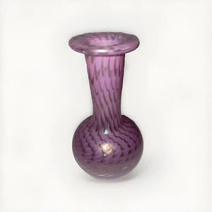 Vaso con gemme rosa firmato vetro artistico Stuart Abelman numerato - Foto 1 di 5