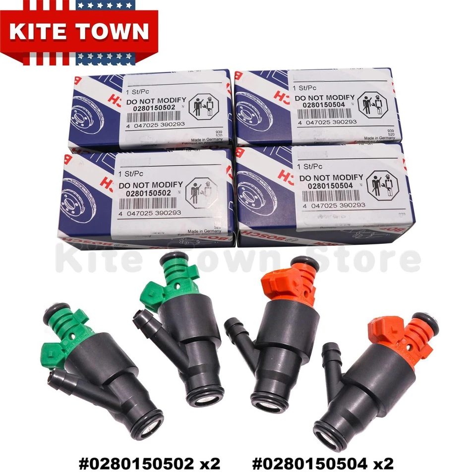 Juego de 4 inyectores de combustible Bosch OEM para Kia Sportage 1995-2002 2,0 L I4 Foto 1 de 4