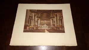 EAU FORTE ORIGINALE - La Madeleine - L'intérieur (Paris) - Signée Hubert - B - Picture 1 of 3
