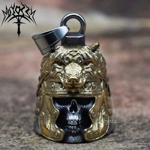Vintage Warrior Wolf Head Motorcycle Biker Lucky Bell Hanger & FREE Bell Hanger - Picture 1 of 10