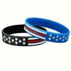Bracelet silicone drapeau américain étoiles USA imprimé relief adulte lavable