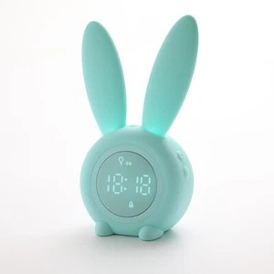 Lovely Rabbit Kids Alarm Clock Children Smart Sleep  Trainer Night Lamp - Picture 1 of 25