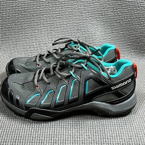 Shimano SH-WM34G Biking Athletic Shoes Womens Size 7.8 Black Green Lace Up - Picture 1 of 10