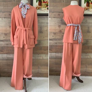 Vintage 1970’s Hippie 3 Piece Polyester Pants Set Boho Size Medium - Picture 1 of 7
