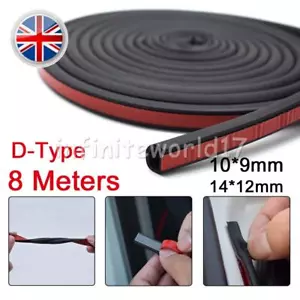 8M Big D-shape Door Window Rubber Seal Strip Weatherstrip For Auto Car Truck Van - Picture 1 of 13