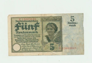 Rentenbankschein 5 Rentenmark - 15.10.1923 Nr.U13003648 Eiamaya - Bild 1 von 5