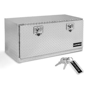 36" Silver Truck RV Aluminum Diamond Plate Tool Box W/T-Handle Latch
