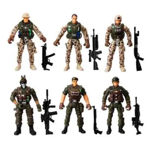 6x Figura de Acción Soldados del Ejército Juguete Arma Juego Movible Modelo Heroico Niño Regalo - Imagen 1 de 6
