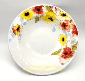 Astoria Floral by Noble Excellence 12" Large Serving Bowl Red Yellow Poppies - Picture 1 of 7