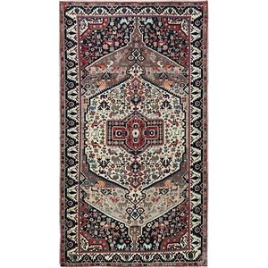 Alfombra oriental corredor anudada a mano de lana zoroástrica vintage marfil 5'4"x9'8" R784 - Imagen 1 de 7