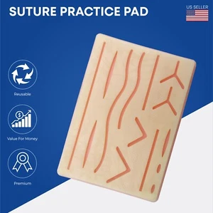 3 layer Suture Practice kit Pad 14 Wounds Premium  Silicone Student Suture Pad - Picture 1 of 4