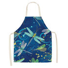fr Dragonfly Printed Linen Apron Waterproof Kitchen Cooking Bibs Apron for Adult