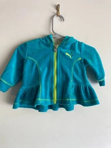 Puma Hoodie Full Zip Jacket Blue Size Medium 6-9 - Picture 1 of 3
